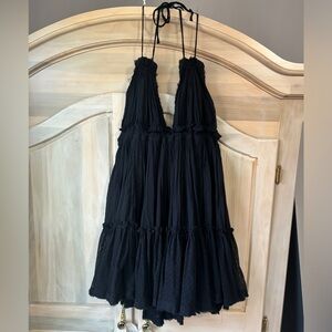 Free People | 100 degree mini dress | size Large | black